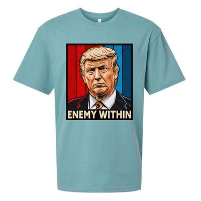 I Am The Enemy Within Trump And Harris Vibe Sueded Cloud Jersey T-Shirt