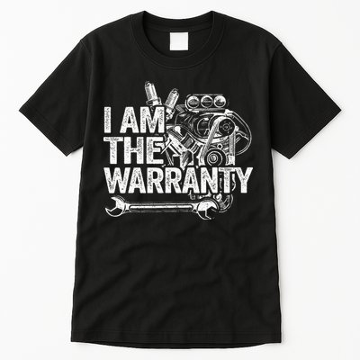 I Am The Warranty Race Car Parts Engine Auto Funny Mechanic Tall T-Shirt
