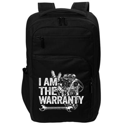 I Am The Warranty Race Car Parts Engine Auto Funny Mechanic Impact Tech Backpack