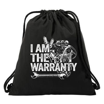 I Am The Warranty Race Car Parts Engine Auto Funny Mechanic Drawstring Bag