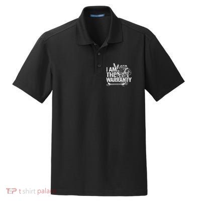 I Am The Warranty Race Car Parts Engine Auto Funny Mechanic Dry Zone Grid Polo