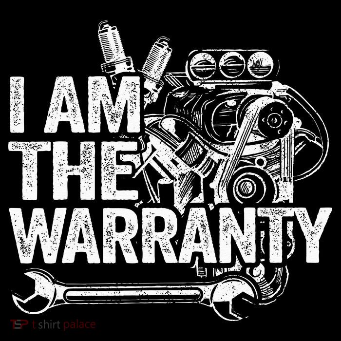 I Am The Warranty Race Car Parts Engine Auto Funny Mechanic Tank Top