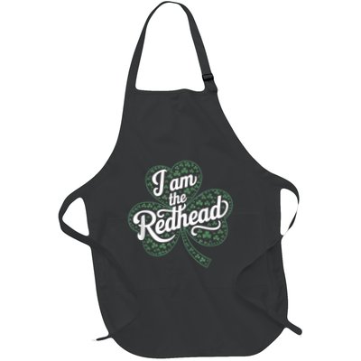 I Am The Redhead Dibs On The Redhead Funny St. Patricks Day Full-Length Apron With Pockets
