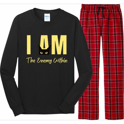 I Am The Enemy Within Kamala Harris Walz 2024 Merch Commala Long Sleeve Pajama Set