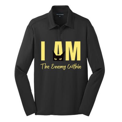 I Am The Enemy Within Kamala Harris Walz 2024 Merch Commala Silk Touch Performance Long Sleeve Polo