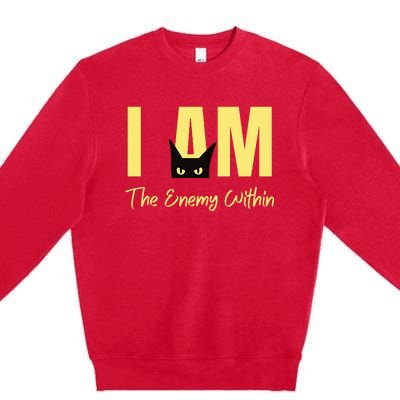 I Am The Enemy Within Kamala Harris Walz 2024 Merch Commala Premium Crewneck Sweatshirt