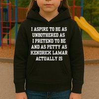 I Aspire To Be As Unbothered As I Pretend To Be And As Kendrick Lamar A Kids Hoodie