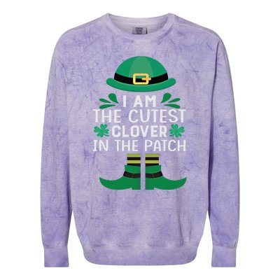 I Am The Cutest Clover In The Patch Meaningful Gift St Patrick's Day Gift Colorblast Crewneck Sweatshirt