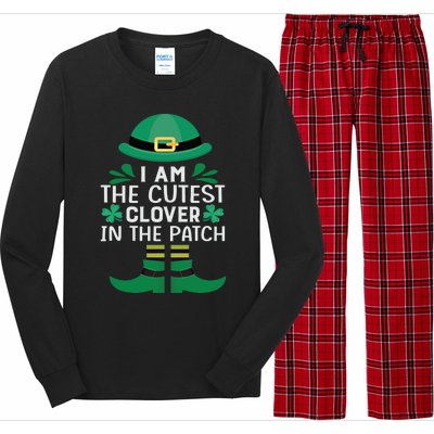 I Am The Cutest Clover In The Patch Meaningful Gift St Patrick's Day Gift Long Sleeve Pajama Set