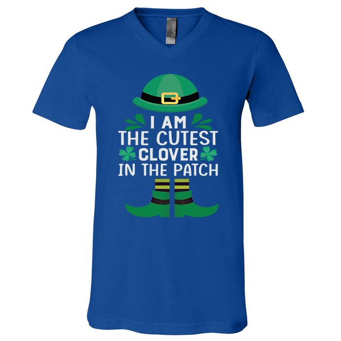 I Am The Cutest Clover In The Patch Meaningful Gift St Patrick's Day Gift V-Neck T-Shirt