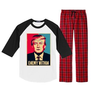 I Am The Enemy Within Pun Harris And Trump Raglan Sleeve Pajama Set