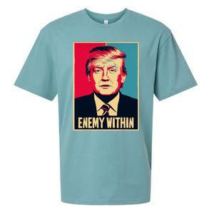 I Am The Enemy Within Pun Harris And Trump Sueded Cloud Jersey T-Shirt