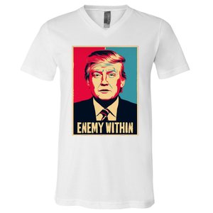 I Am The Enemy Within Pun Harris And Trump V-Neck T-Shirt