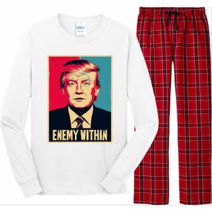 I Am The Enemy Within Pun Harris And Trump Long Sleeve Pajama Set