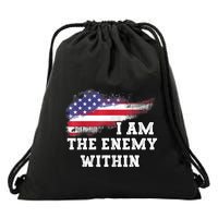 I Am The Enemy Within Drawstring Bag
