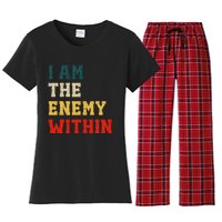 I Am The Enemy Within Kamala Harris Vs Trump Women's Flannel Pajama Set