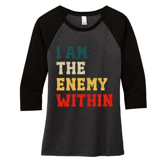 I Am The Enemy Within Kamala Harris Vs Trump Women's Tri-Blend 3/4-Sleeve Raglan Shirt