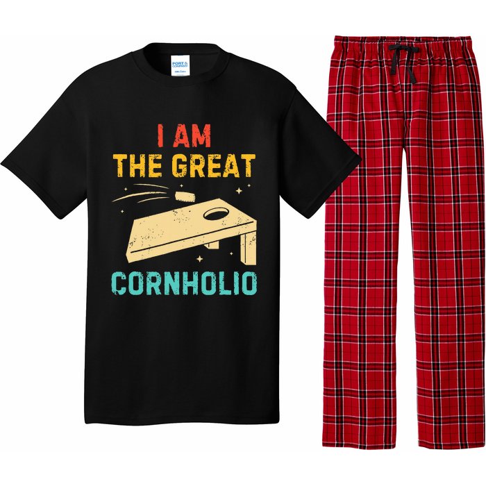 I Am The Great Cornholio Funny Bean Bag Toss Lover Pajama Set