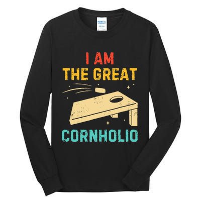 I Am The Great Cornholio Funny Bean Bag Toss Lover Tall Long Sleeve T-Shirt