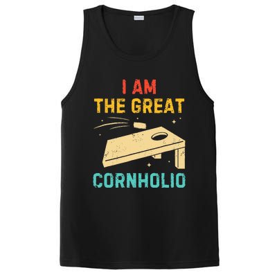 I Am The Great Cornholio Funny Bean Bag Toss Lover PosiCharge Competitor Tank