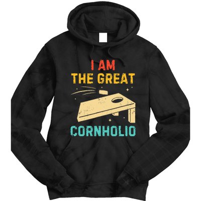 I Am The Great Cornholio Funny Bean Bag Toss Lover Tie Dye Hoodie