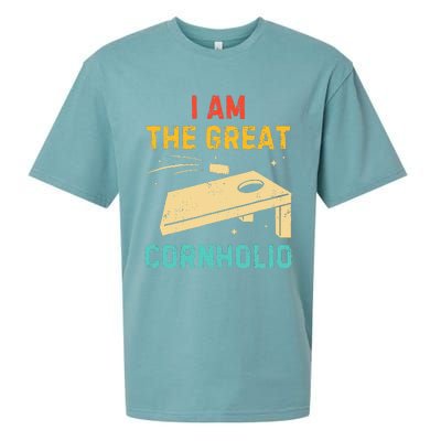 I Am The Great Cornholio Funny Bean Bag Toss Lover Sueded Cloud Jersey T-Shirt