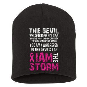 I Am The Storm Breast Cancer Awareness Short Acrylic Beanie