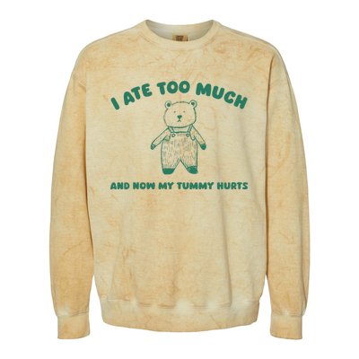 I Ate Too Much And My Tummy Hurts Colorblast Crewneck Sweatshirt