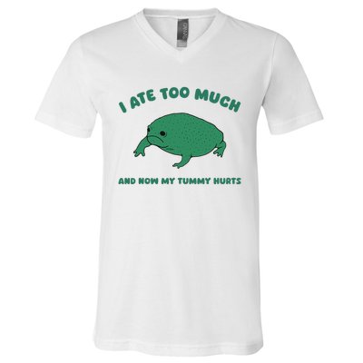 I Ate Too Much And My Tummy Hurts V-Neck T-Shirt