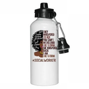 I Am The Storm Social Worker African American Gift Aluminum Water Bottle