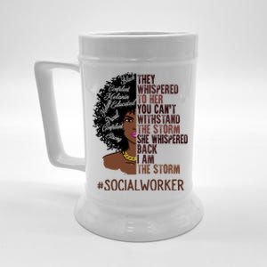 I Am The Storm Social Worker African American Gift Beer Stein