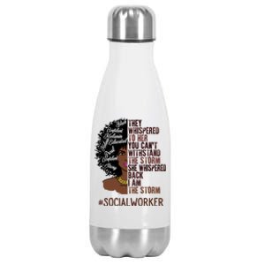 I Am The Storm Social Worker African American Gift Stainless Steel Insulated Water Bottle