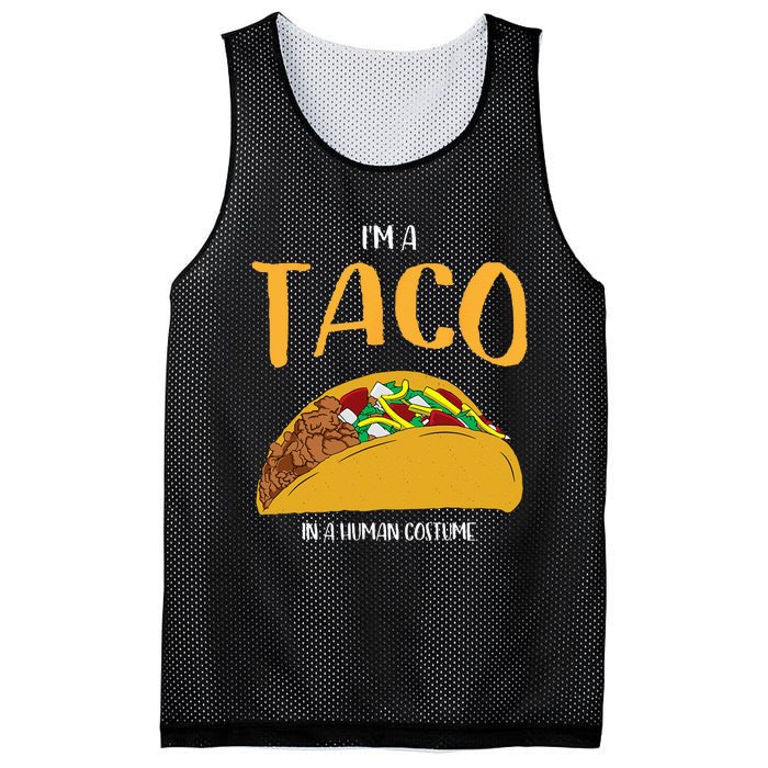 Im A Taco In A Human Costume Halloween Cosplay Easy Outfit Mesh Reversible Basketball Jersey Tank