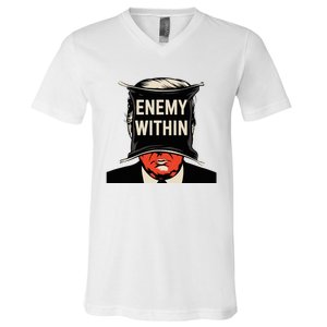 I Am The Enemy Within Pun Harris And Trump V-Neck T-Shirt