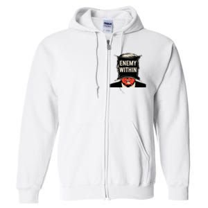 I Am The Enemy Within Pun Harris And Trump Full Zip Hoodie