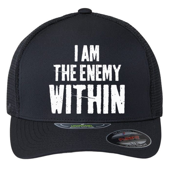 I Am The Enemy Within Pun Vintage The Enemy Within Flexfit Unipanel Trucker Cap