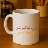 In All Things Give Thanks Thanksgiving Inspirational Mug