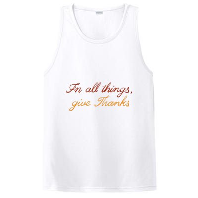 In All Things Give Thanks Thanksgiving Inspirational PosiCharge Competitor Tank