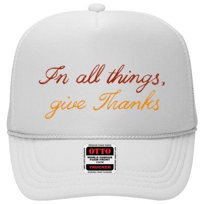 In All Things Give Thanks Thanksgiving Inspirational Trucker Hat