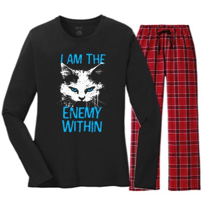 I Am The Enemy Within Kamala Harris 2024 Merch Women's Long Sleeve Flannel Pajama Set 