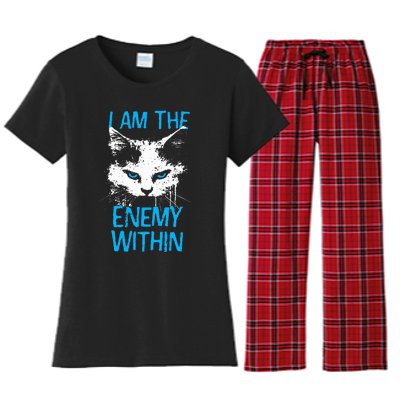 I Am The Enemy Within Kamala Harris 2024 Merch Women's Flannel Pajama Set