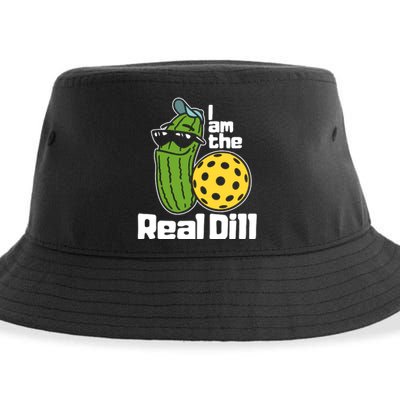 I Am The Real Dill Funny Pickleball Paddleball Sustainable Bucket Hat