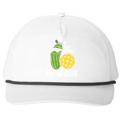 I Am The Real Dill Funny Pickleball Paddleball Snapback Five-Panel Rope Hat