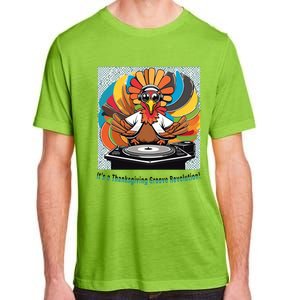 Its A Thanksgiving Groove Revolution Funny Thanksgiving Dj Turkey Funny Turkey Adult ChromaSoft Performance T-Shirt