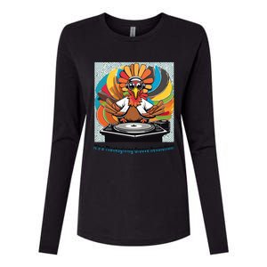 Its A Thanksgiving Groove Revolution Funny Thanksgiving Dj Turkey Funny Turkey Womens Cotton Relaxed Long Sleeve T-Shirt