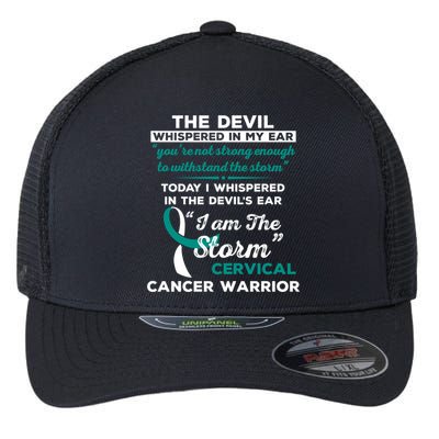 I Am The Storm Cervical Cancer Warrior Gift Flexfit Unipanel Trucker Cap