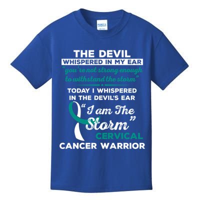 I Am The Storm Cervical Cancer Warrior Gift Kids T-Shirt