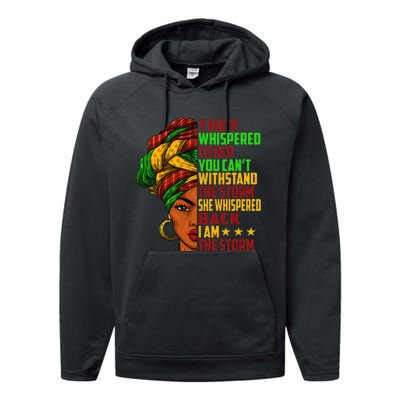 I am The Storm Wo Juneteenth Black History Month Performance Fleece Hoodie