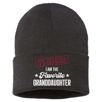 I Am The Favorite Granddaughter Funny Sustainable Knit Beanie