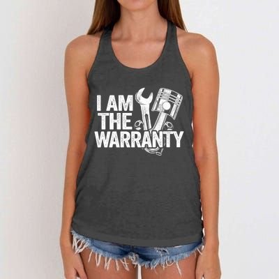 I Am The Warranty Race Car Parts Repair Guy Funny Mechanic Women's Knotted Racerback Tank